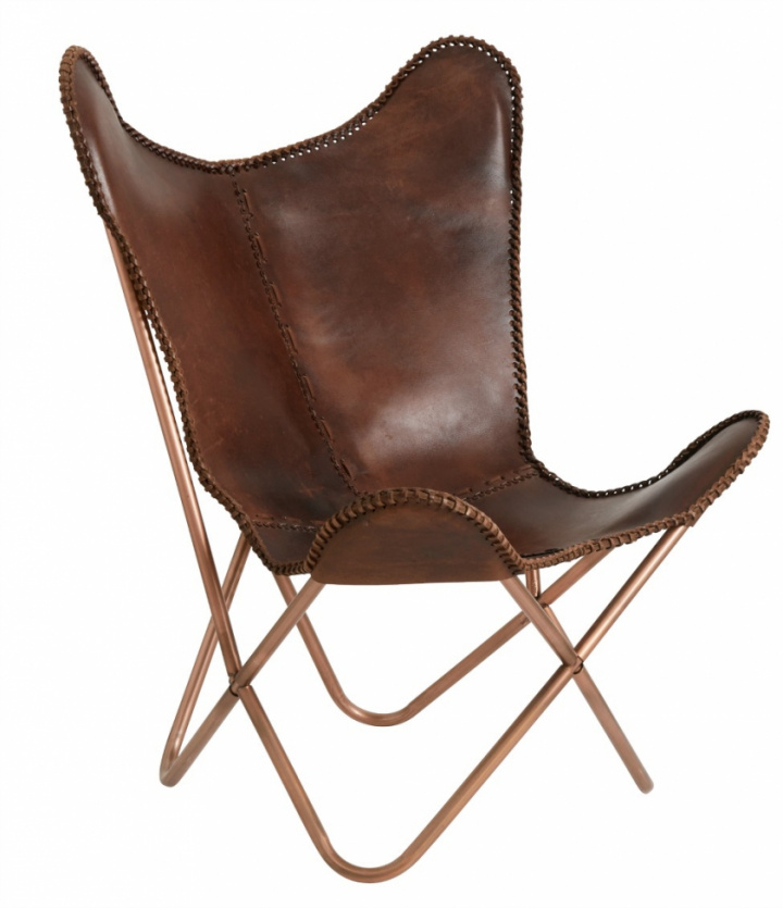 Butterfly lenestol - brun lær - Nordal