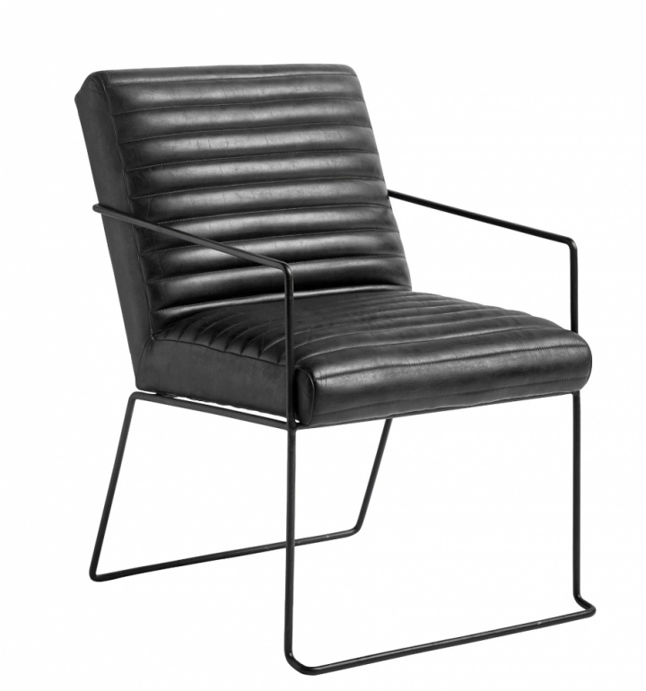 Lenestol - Svart Skinn / Strykejern - Nordal