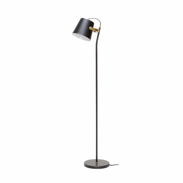 Gulvlampe 'Svart' - Metall / Messing