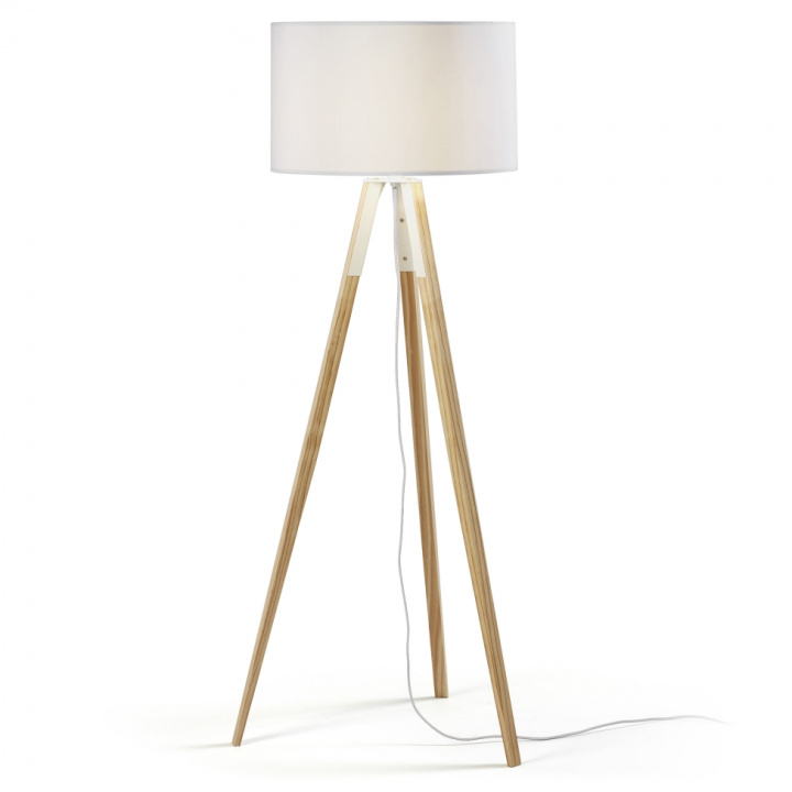 Gulvlampe 'Uzagi' - Hvit/Brun