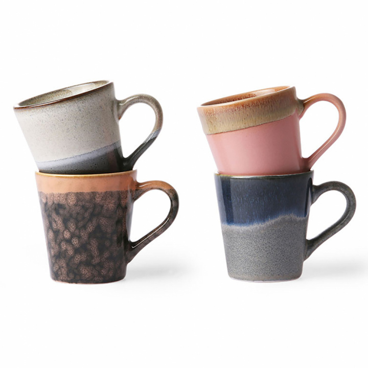 Krus 4-pack '70s Espresso' - Multi