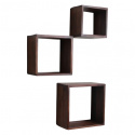 Vegghyller \'Cube\' - Brun 3 sett