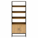 Bokhylle \'Amster\' 80x180 - Eik/Svart