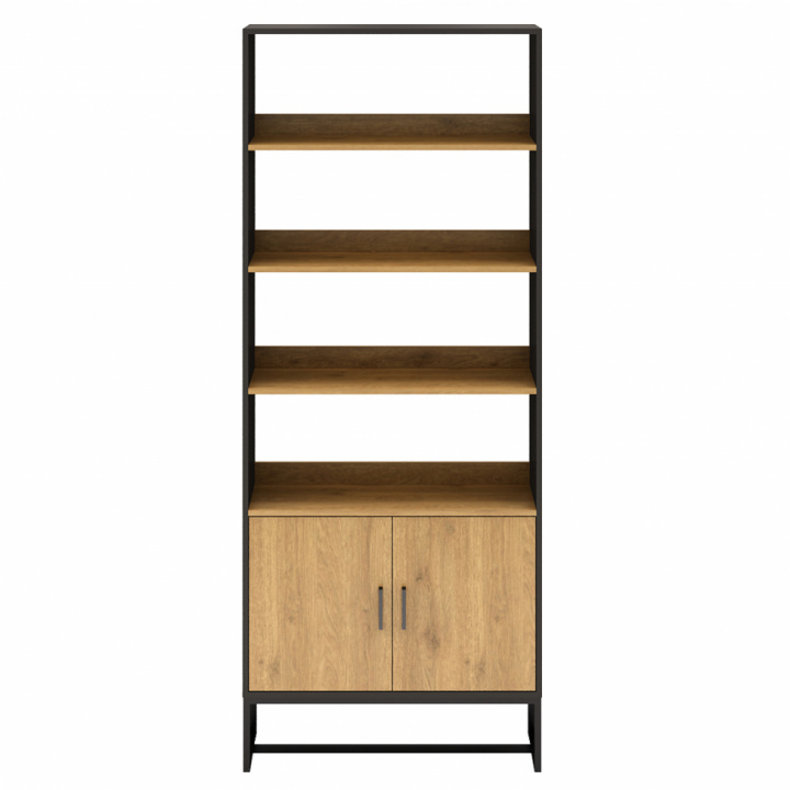 Bokhylle 'Amster' 80x180 - Eik / Svart