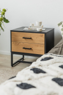 Nattbord \'Amster\' - Eik/Svart