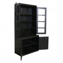 Skap 2 lukkede, 2 glassdører - Sort