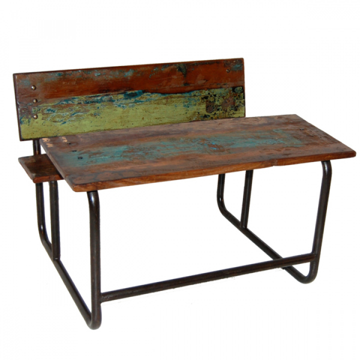 Gamle skolebord med benk - vintage - Trademark Living