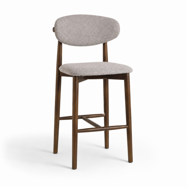 Barkrakk \'Milo\' - Valnøtt/Grå i gruppen Møbler / Sittemøbler / Barstoler hos Reforma (DC002-walnut)