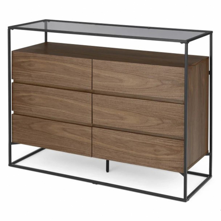 Kommode 'Detroit' - Valnøtt / Svart