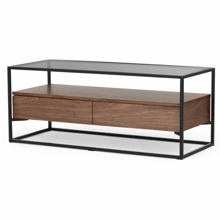 TV-benk 'Detroit' - Valnøtt / Svart