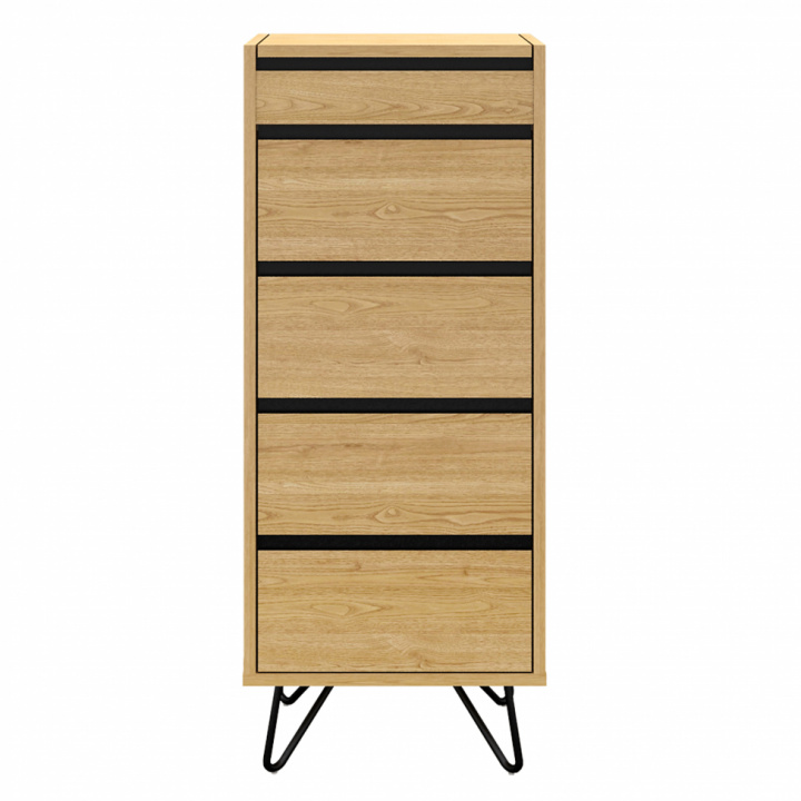 Kommode 'Elle' 45x110 - Eik / Svart