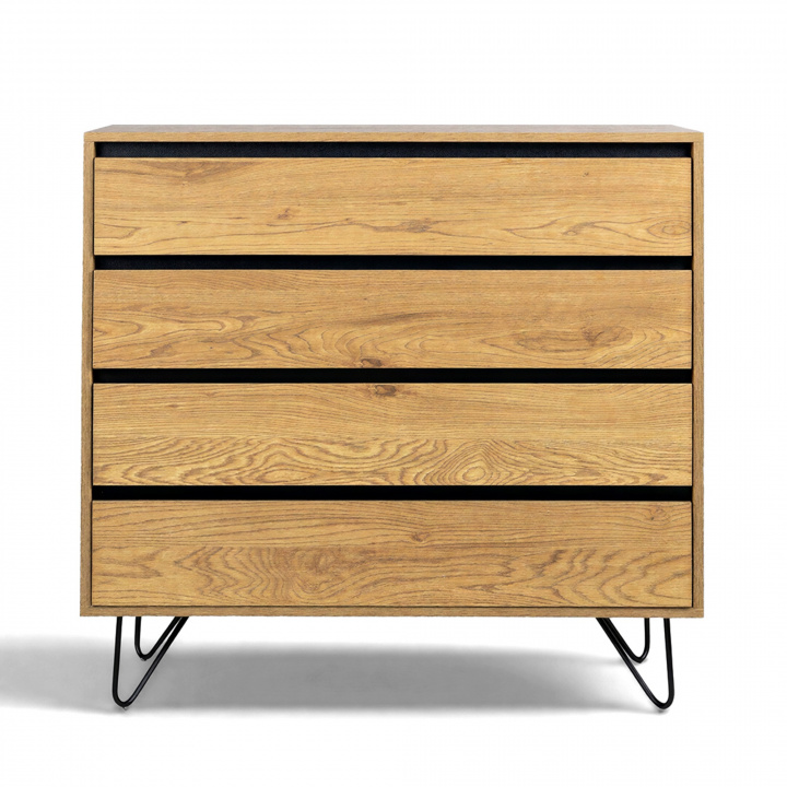 Kommode 'Elle' 90x90 - Eik/Svart