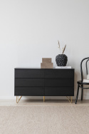 Kommode \'Elle\' 120x70 - Svart/Messing