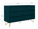 Kommode \'Elle\' 120x70 - Grønn/Messing