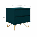 Nattbord \'Elle\' - Grønn/Messing