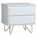 Nattbord \'Elle\' - Hvit/Messing