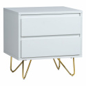 Nattbord \'Elle\' - Hvit/Messing