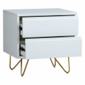 Nattbord \'Elle\' - Hvit/Messing