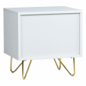 Nattbord \'Elle\' - Hvit/Messing