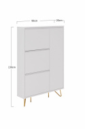Skoskap \'Elle\' - Hvit/Messing