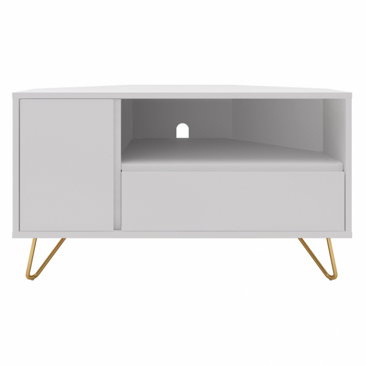 TV-benk 'Elle' for hjørne - Hvit / Kobber
