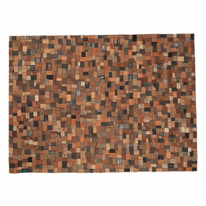 Teppe 'Orlando' - Resirkulert skinn Multi 120x60cm