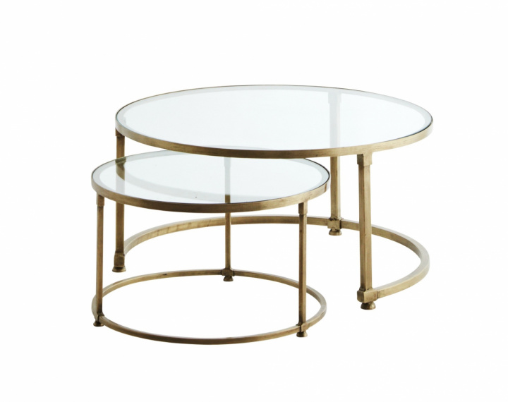 Salongbord 'Round' - Messing / Glass