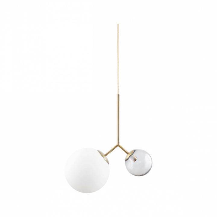 Taklampe 'To ganger' - hvit / grå