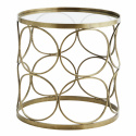 Rundt sidebord - Glass / Messing