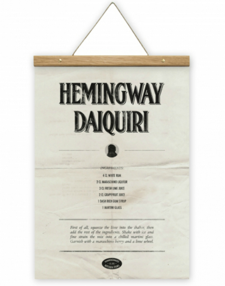 Hemingway Daiquiri - plakat og kleshengere i gruppen ROM / Kjkken / Dekorasjon hos Reforma (Hemingway_A3)