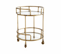Serving Cart Round - Messing / Glass