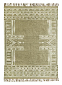 Teppe \'Håndvevd\' 160x230cm - Grønn/hvit