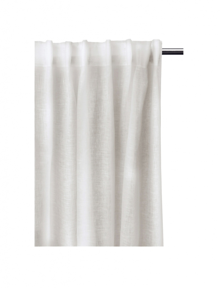 Gardin med folder 'Dalsland' 145x250 - Hvit