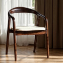 Lenestol \'Aspa\' - Mørkebrun/Beige