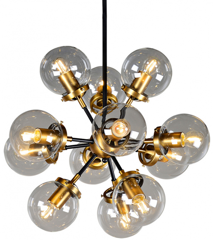 Taklampe 'Bright' - Messing/Glass