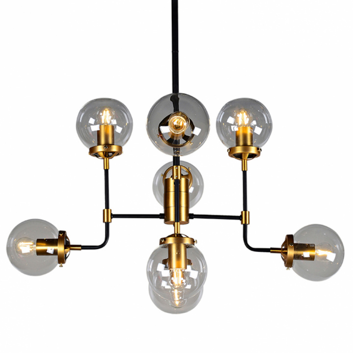Taklampe 'Lysekrone' - Messing / Glass