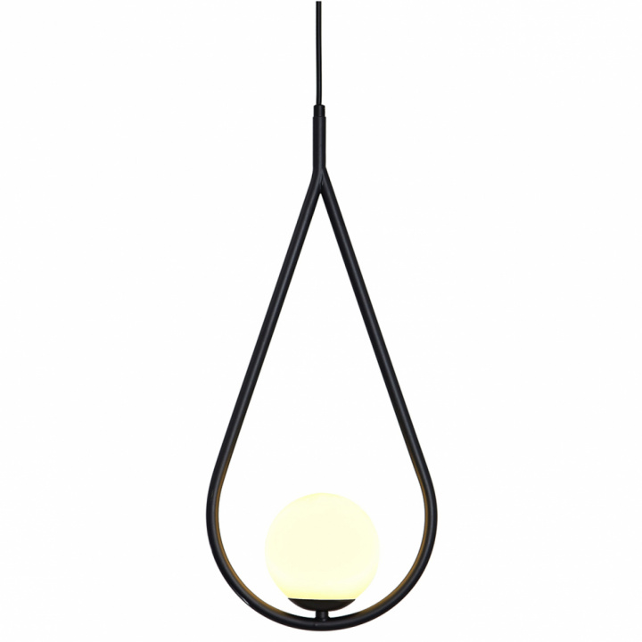 Taklampe 'Drip' - Svart/Glass