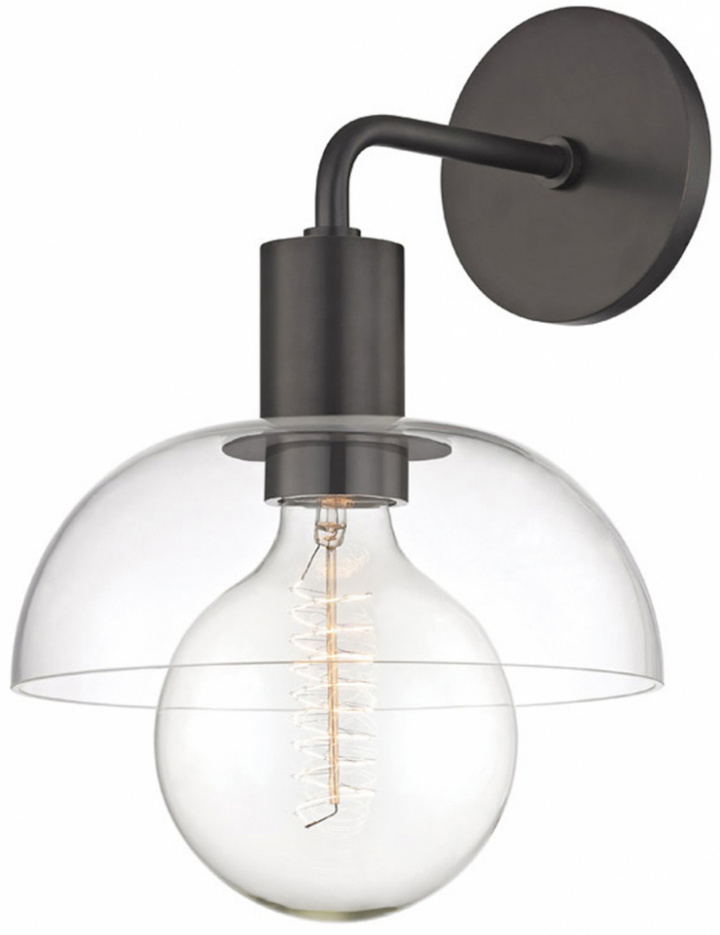 Vegglampe 'Glass Shade' - Svart