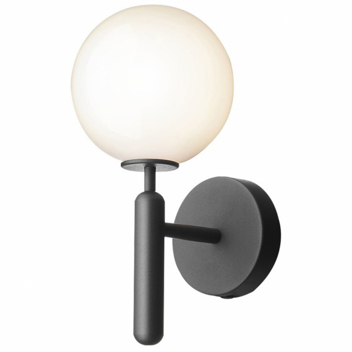 Vegglampe 'Rod' - Svart / Glass