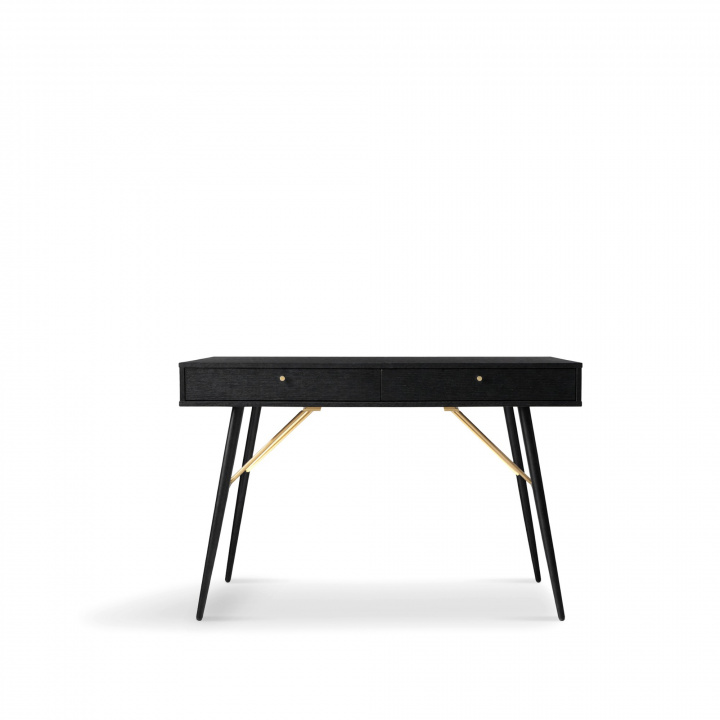 Skrivebord 'Lux' - Svart/Messing