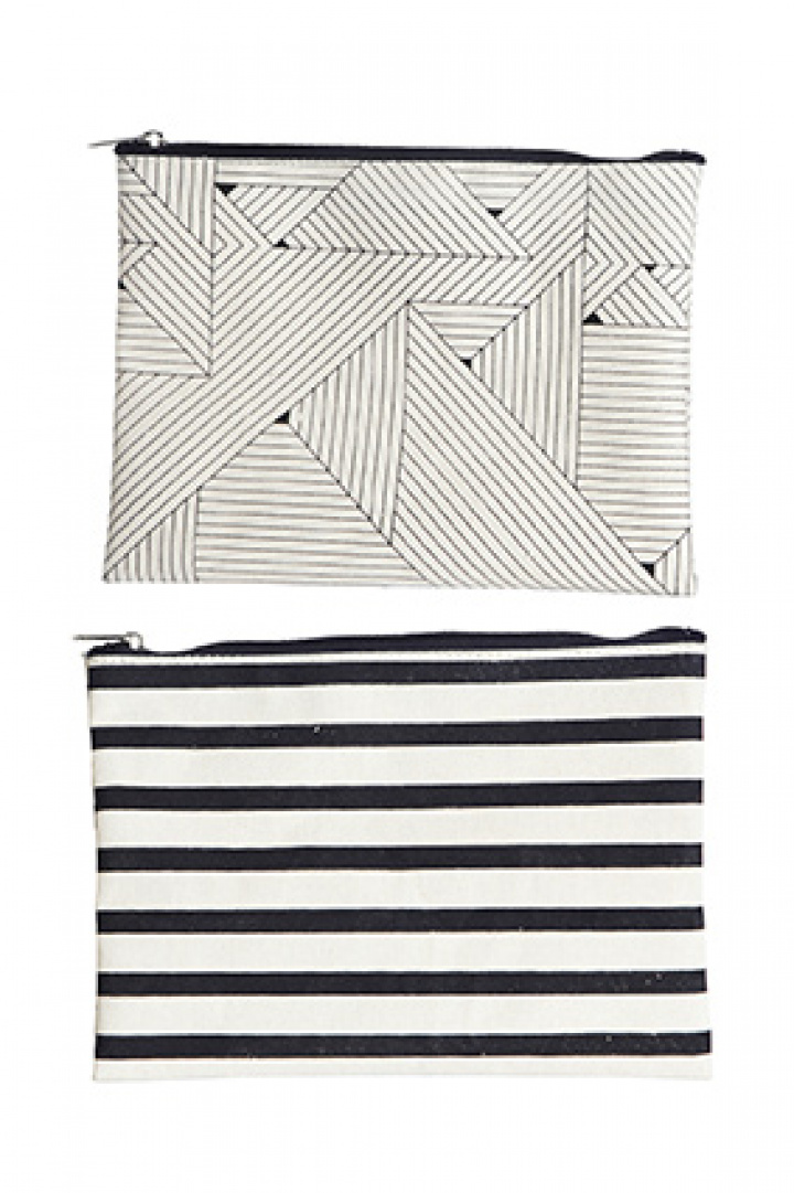Make up bag (2 stk) - Svart / Hvit - House Doctor