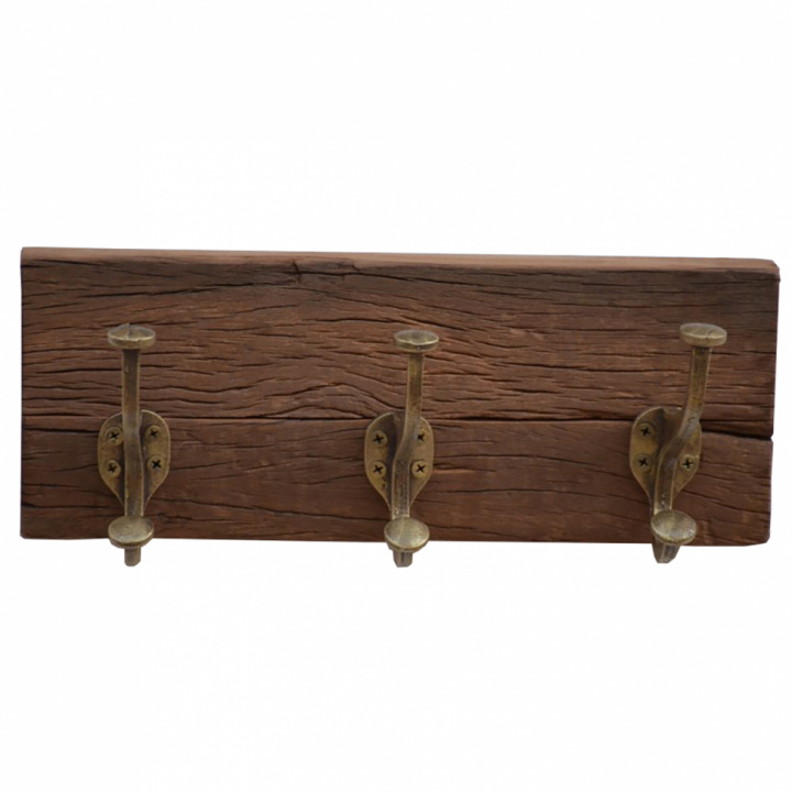 Hylle med 3 kroker - gjenvunnet tre i gruppen Møbler / Hyller og oppbevaring / Kleshenger hos Reforma (M-19209)