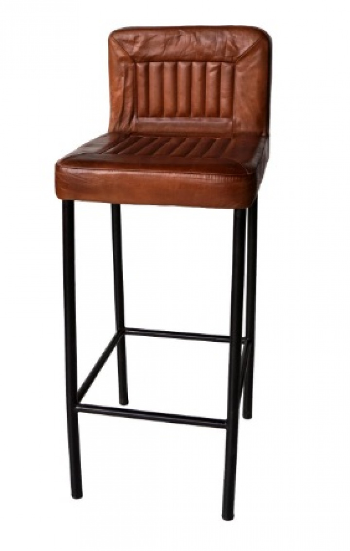 Barpall - Lær / Metall - Trademark Living