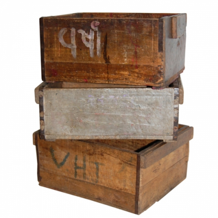 Wooden box - vintage med print i gruppen hos Reforma (M16120)