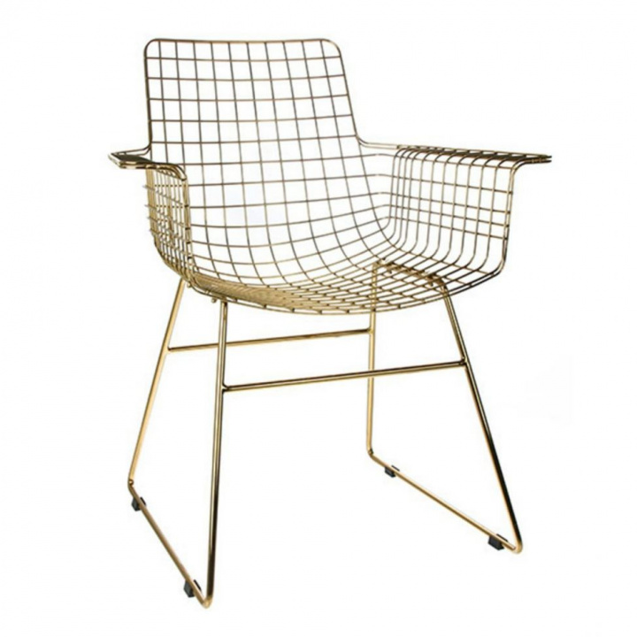 Stol 'Wire' - Armstöd/gull