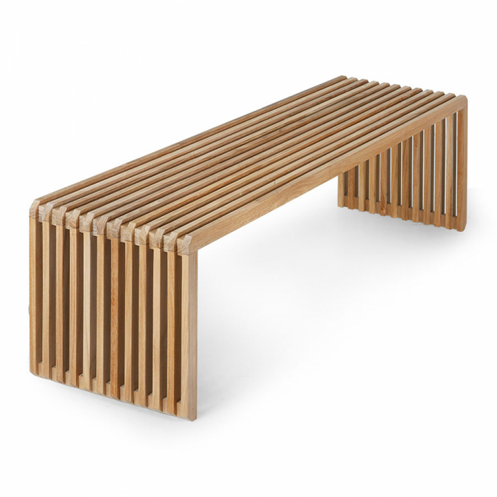 Benk 'Slatted Teak' - Naturlig