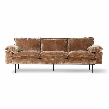Retro 3-seter sofa - Manchester / Gold