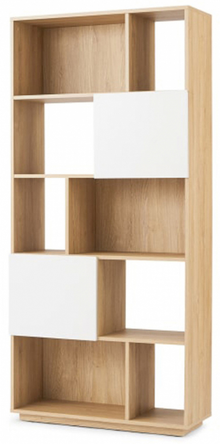 Bokhylle 'Nevada' 80x173 - Eik/Hvit