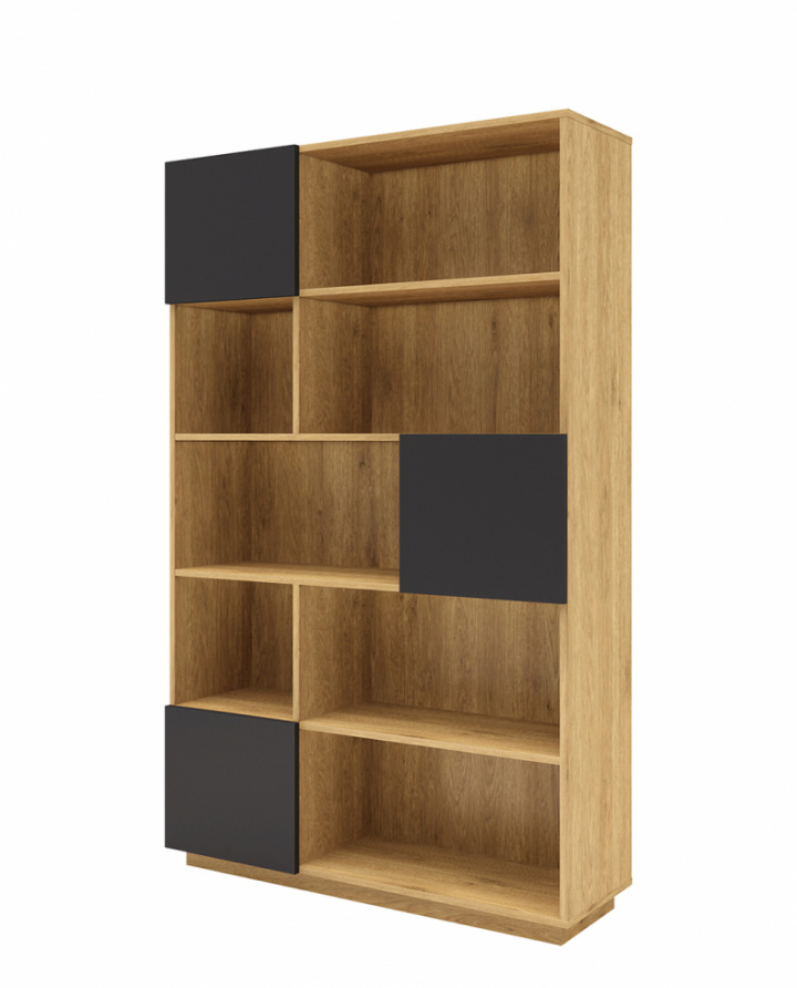 Bokhylle \'Nevada\' 110x173 - Eik/Grå i gruppen SALG / Møbler / Hyller og oppbevaring hos Reforma (NEVADABS02-grey)