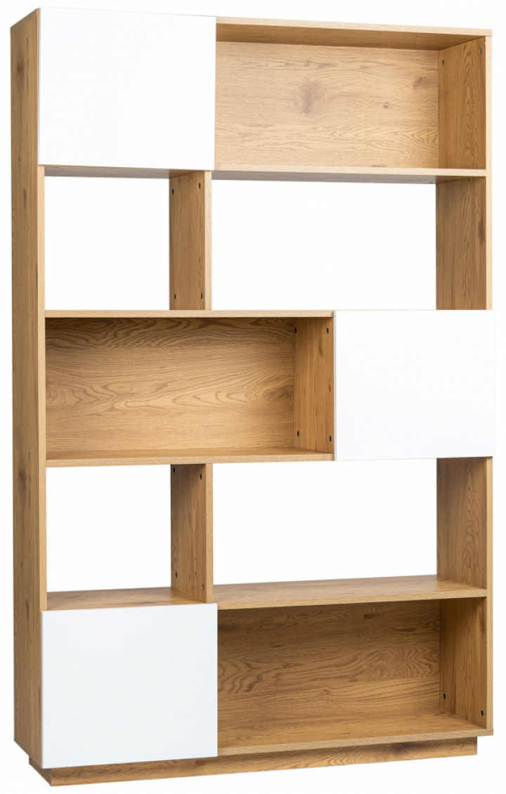 Bokhylle \'Nevada\' 110x173 - Eik/Hvit i gruppen Møbler / Hyller og oppbevaring / Bokhyller hos Reforma (NEVADABS02-white)